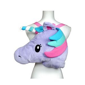 Unicorn Plush Backpack Purple Pink Straps Novelty Stuffed Animal Plush Soft